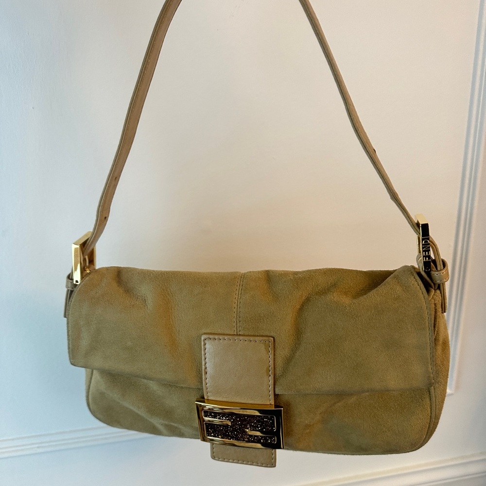 SOLD Vintage Suede Fendi Baguette with Gold Hardware